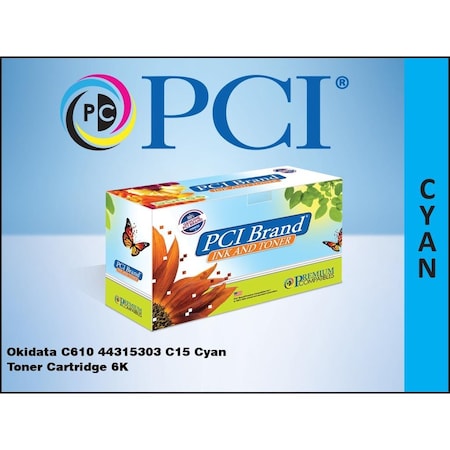Pci Okidata C610 44315303 C15 Cyan Toner Ctg 44315303-PCI